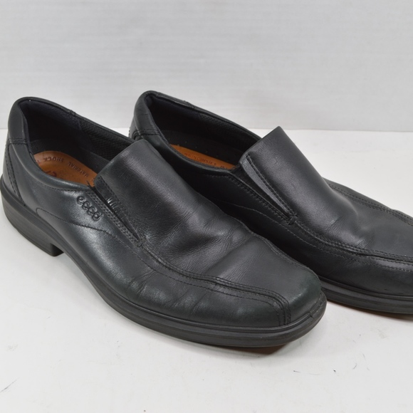 Ecco Mens EU 47 13 Slip On Leather Loafers Black main image 4